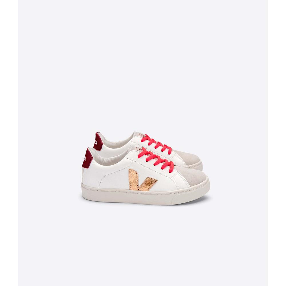 Veja ESPLAR LEATHER Kids\' Sneakers Gold/Red/White | CA 810OKI